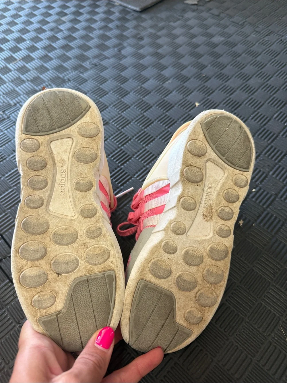adidas ortholite Kids Pink and Cream Sneakers